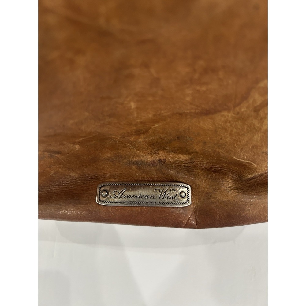 Vintage American‎ West genuine leather shoulder purse bag Hand Tooled - Flaws - Picture 6 of 9